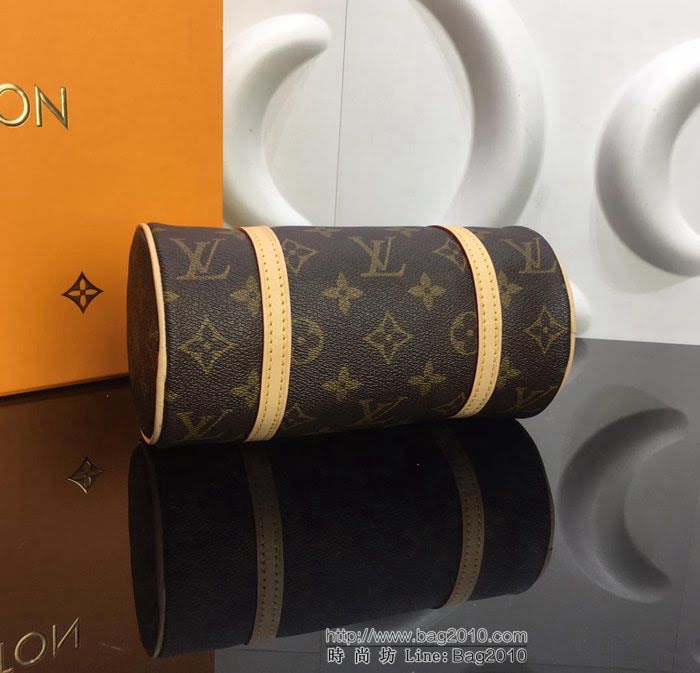 路易威登LV 頂級原單 M51384 最美老花Papillon系列 日本中古老花 圓筒包 可手提斜挎  YDH2445